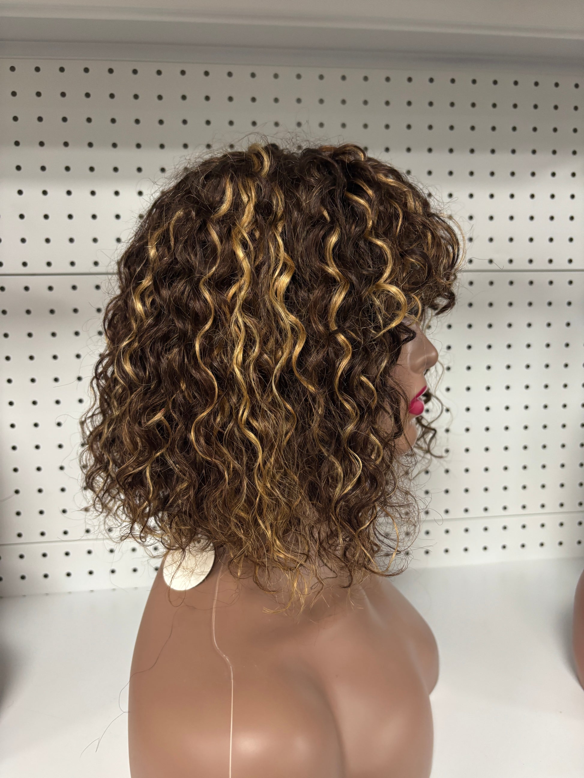8-Inch Blonde Balayage Deep Curly HD Lace Wig – Soft Gold Curls, Undetectable Lace, & Lightweight Comfort