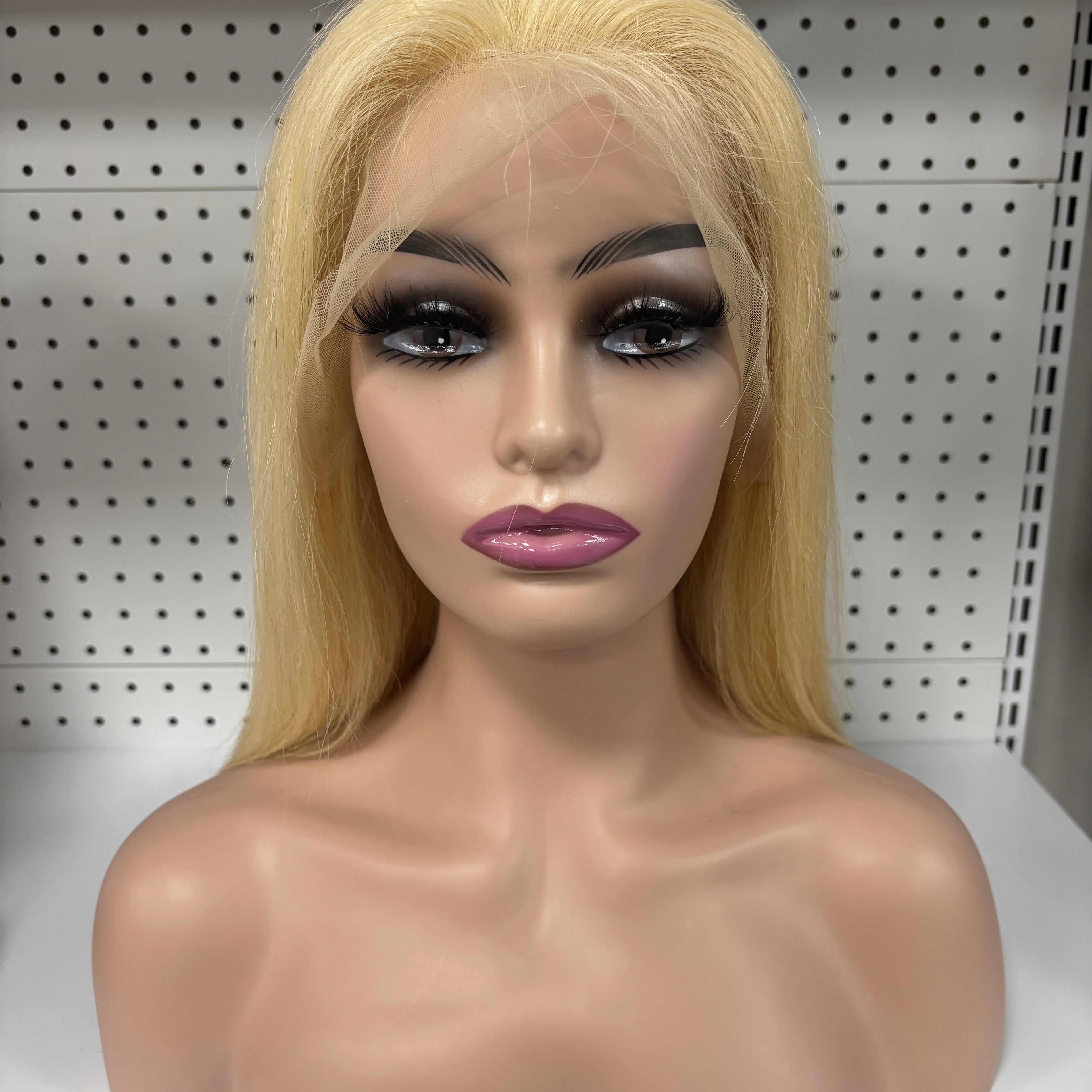 16-Inch Blonde Straight HD Lace Human Hair Wig – Silky, Platinum Perfection & Undetectable Lace