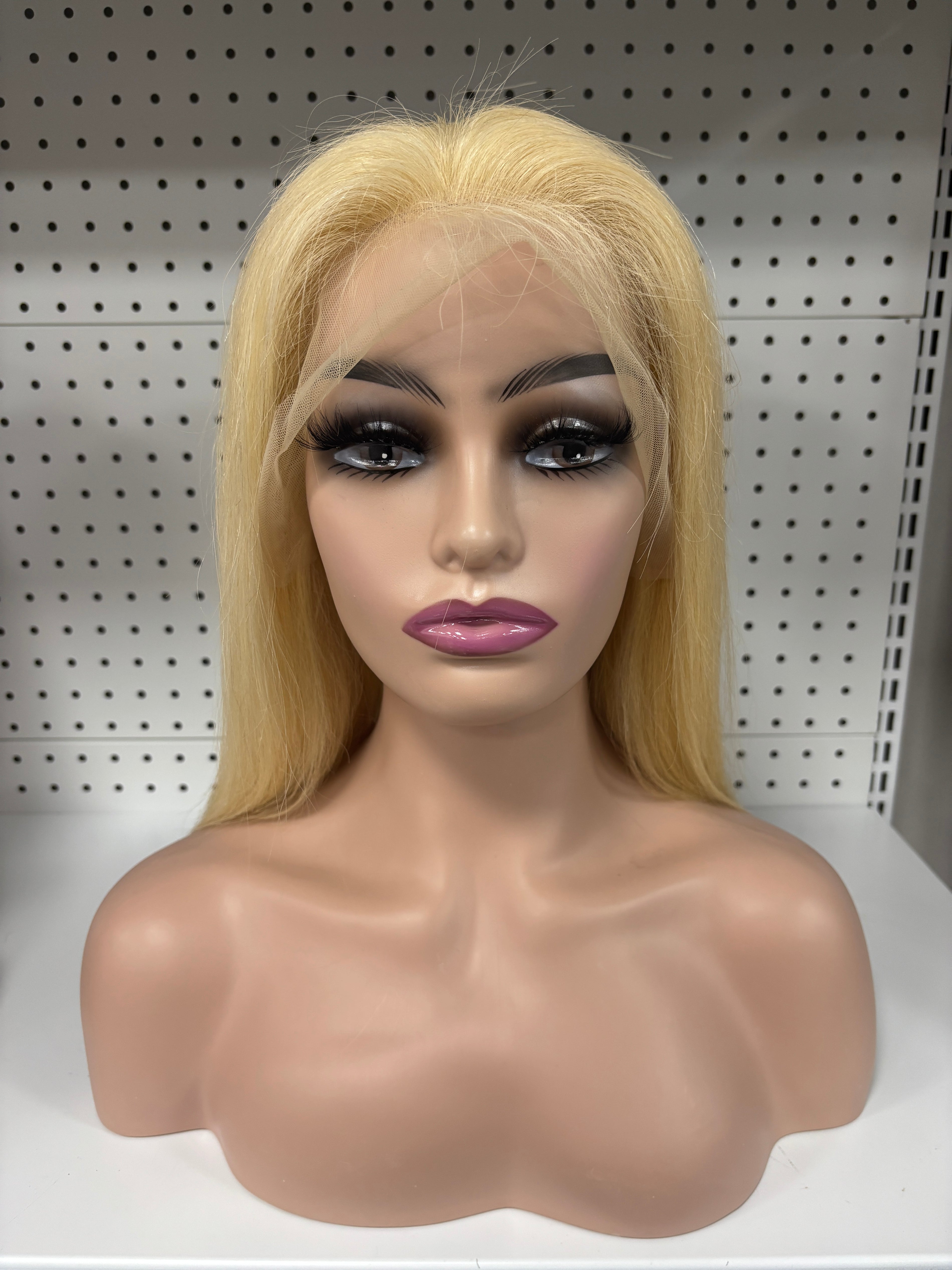 16-Inch Blonde Straight HD Lace Human Hair Wig – Silky, Platinum Perfection & Undetectable Lace