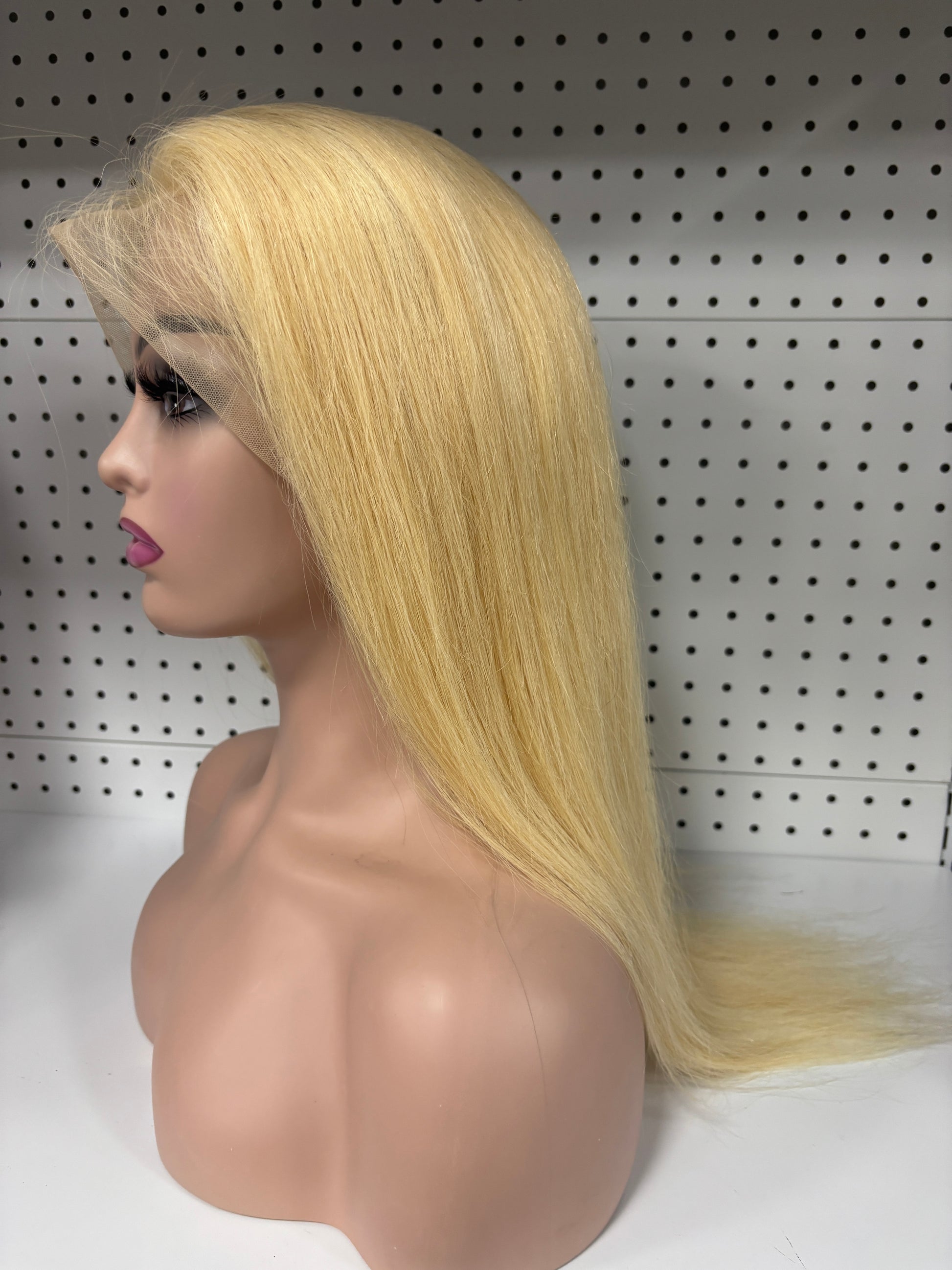 16-Inch Blonde Straight HD Lace Human Hair Wig – Silky, Platinum Perfection & Undetectable Lace