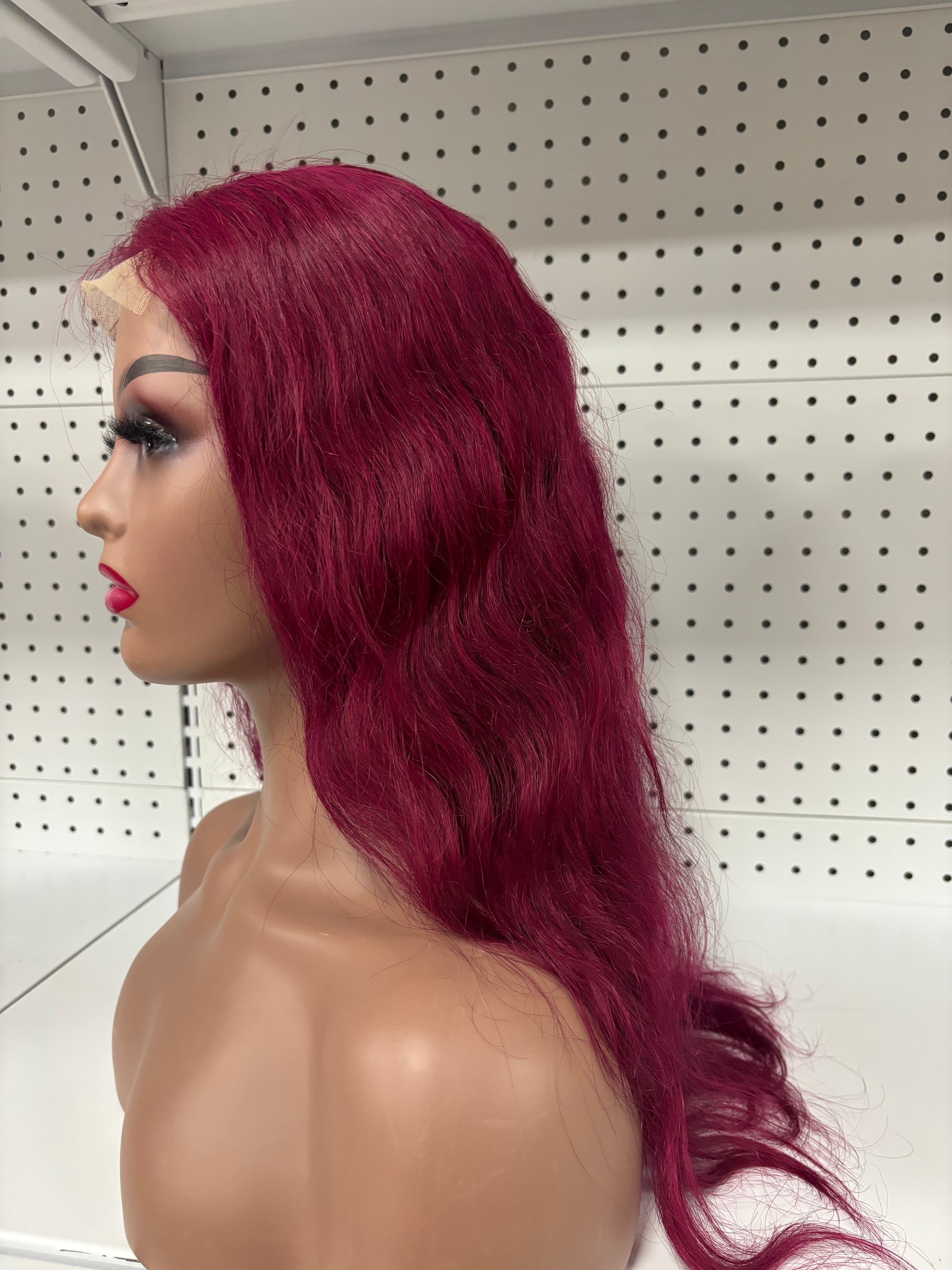22-Inch Burgundy Body Wave HD Lace Front Wig – Rich, Voluminous & Ultra-Glamorous