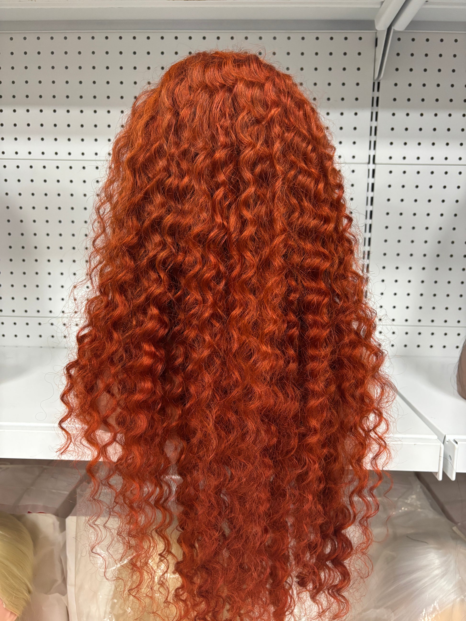 22" Dirty Orange Loose Curly HD Lace Front Wig - Vibrant & Voluminous