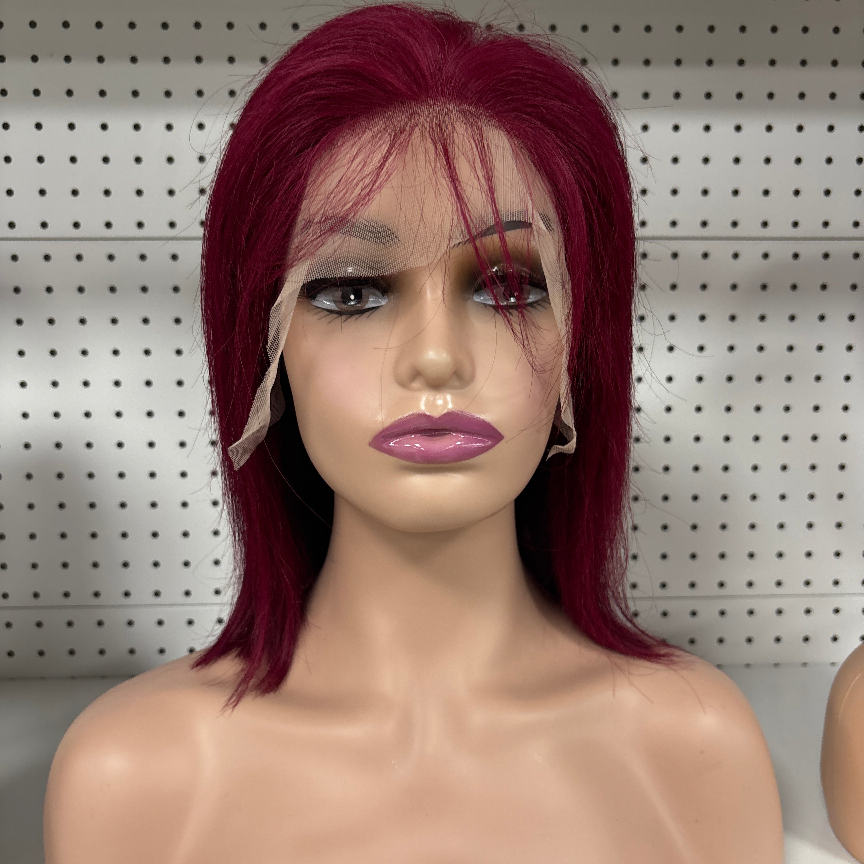 12" Straight Burgundy HD Lace Front Wig – Rich, Vibrant & Sleek