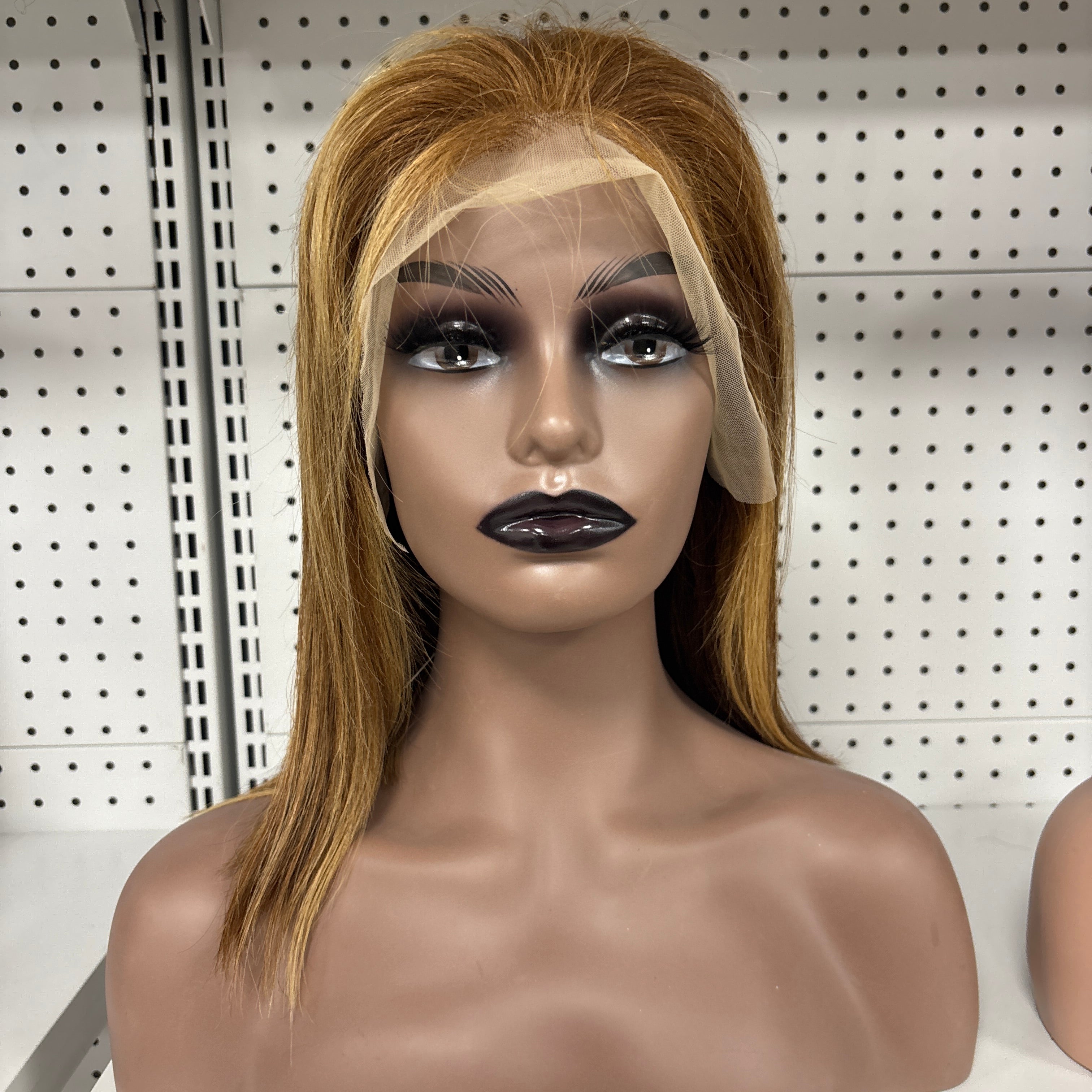 14" Straight Blonde Balayage HD Lace Front Wig – Sun-Kissed & Sleek