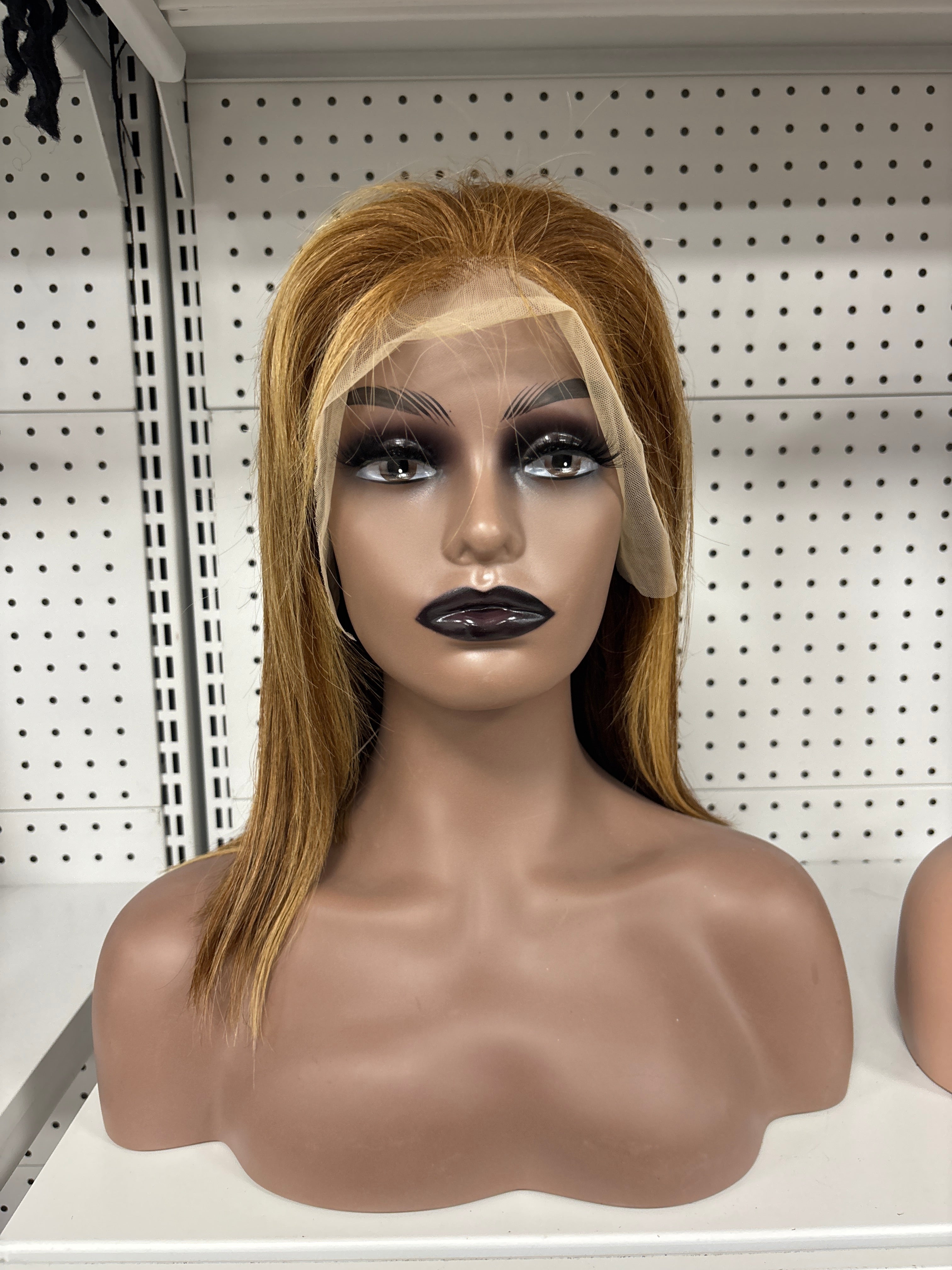 14" Straight Blonde Balayage HD Lace Front Wig – Sun-Kissed & Sleek