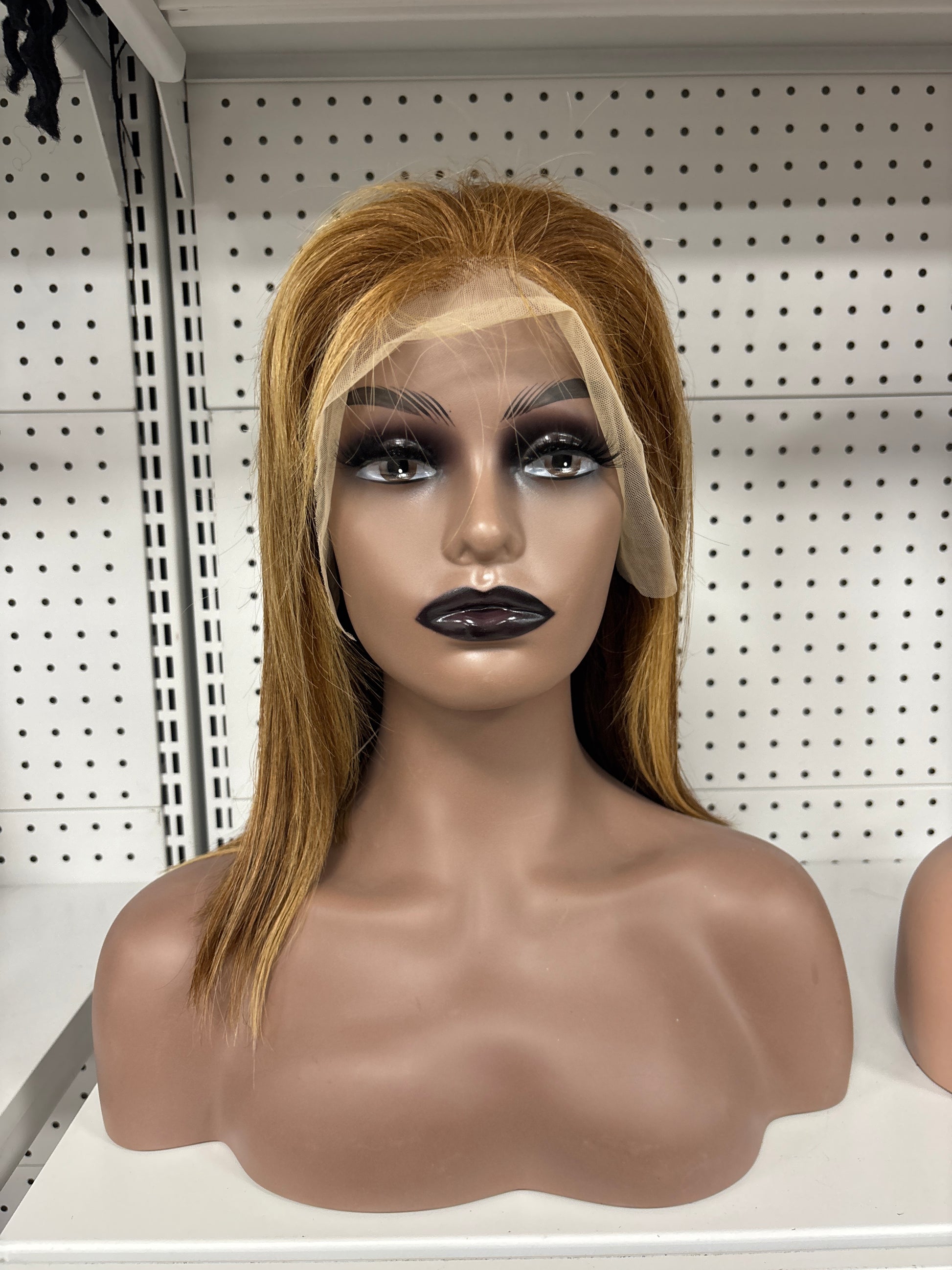 14" Straight Blonde Balayage HD Lace Front Wig – Sun-Kissed & Sleek