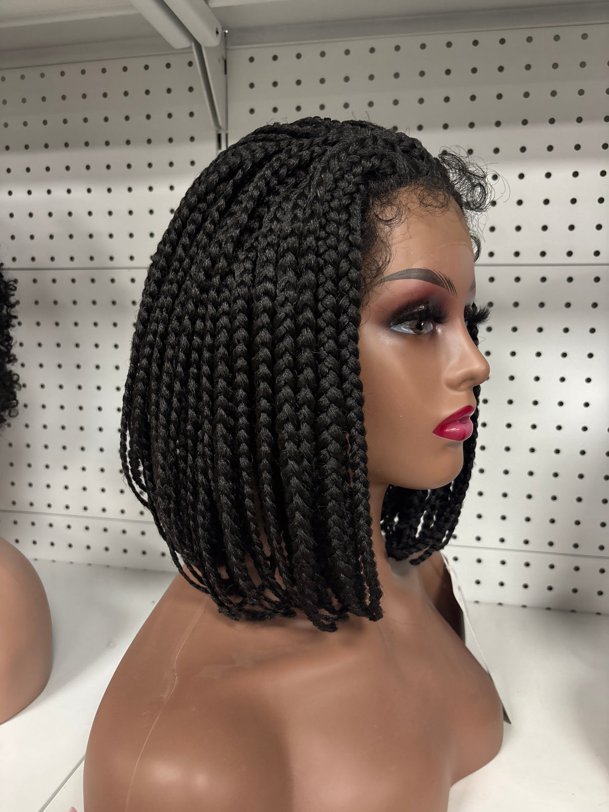14" Black Bob Braided HD Lace Front Wig – Chic & Low-Maintenance