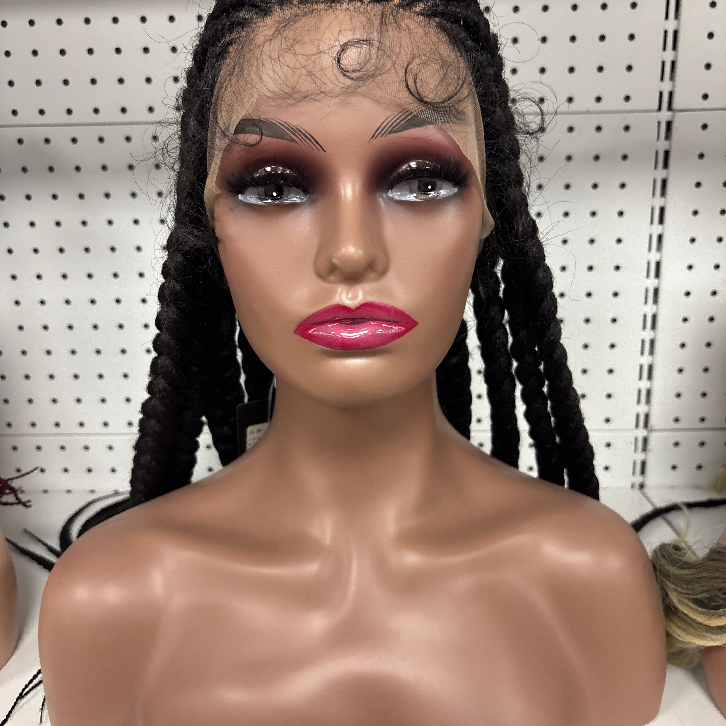 26" Black 200% Density Braided HD Lace Front Wig – Classic Glam