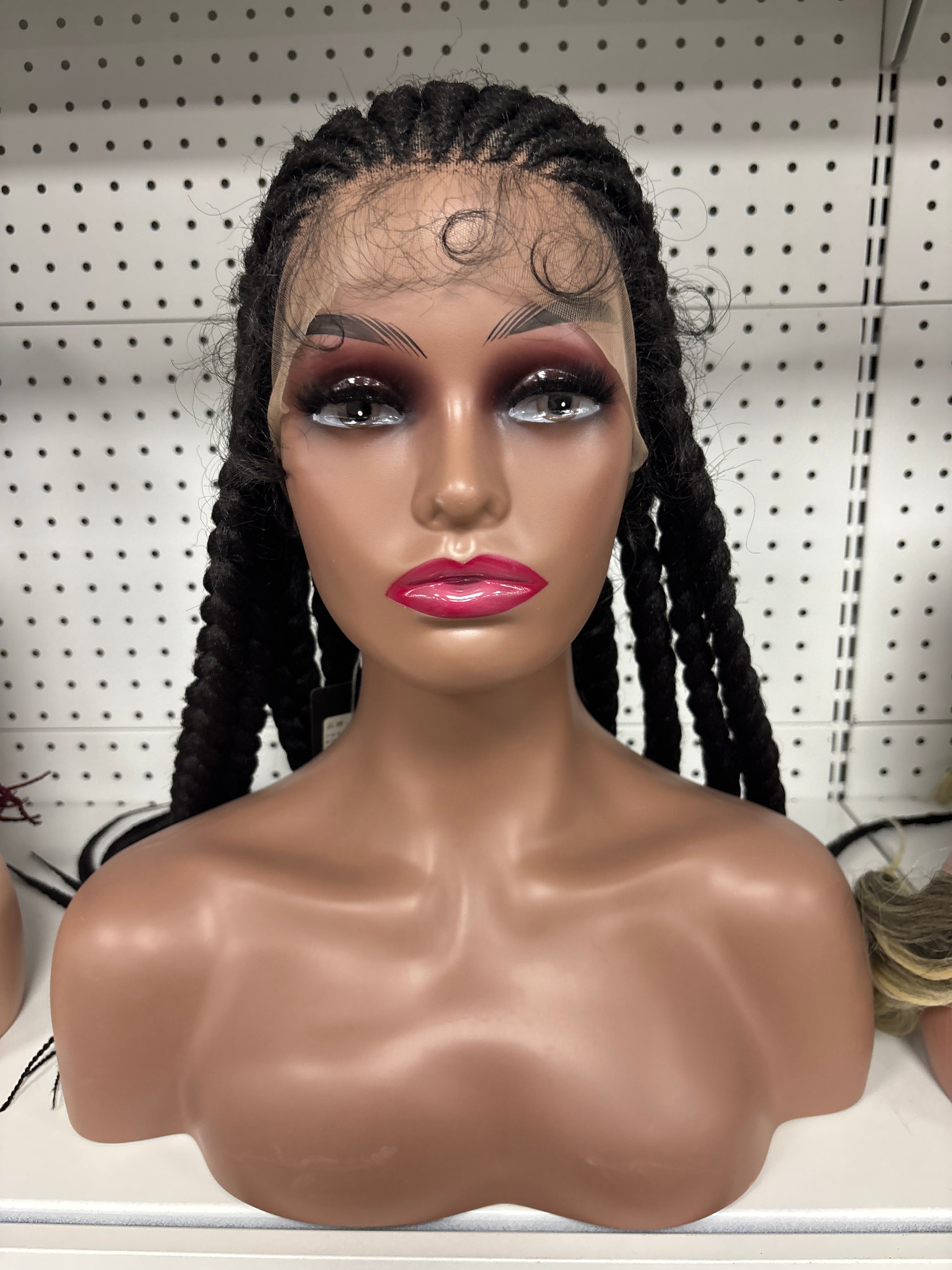 26" Black 200% Density Braided HD Lace Front Wig – Classic Glam