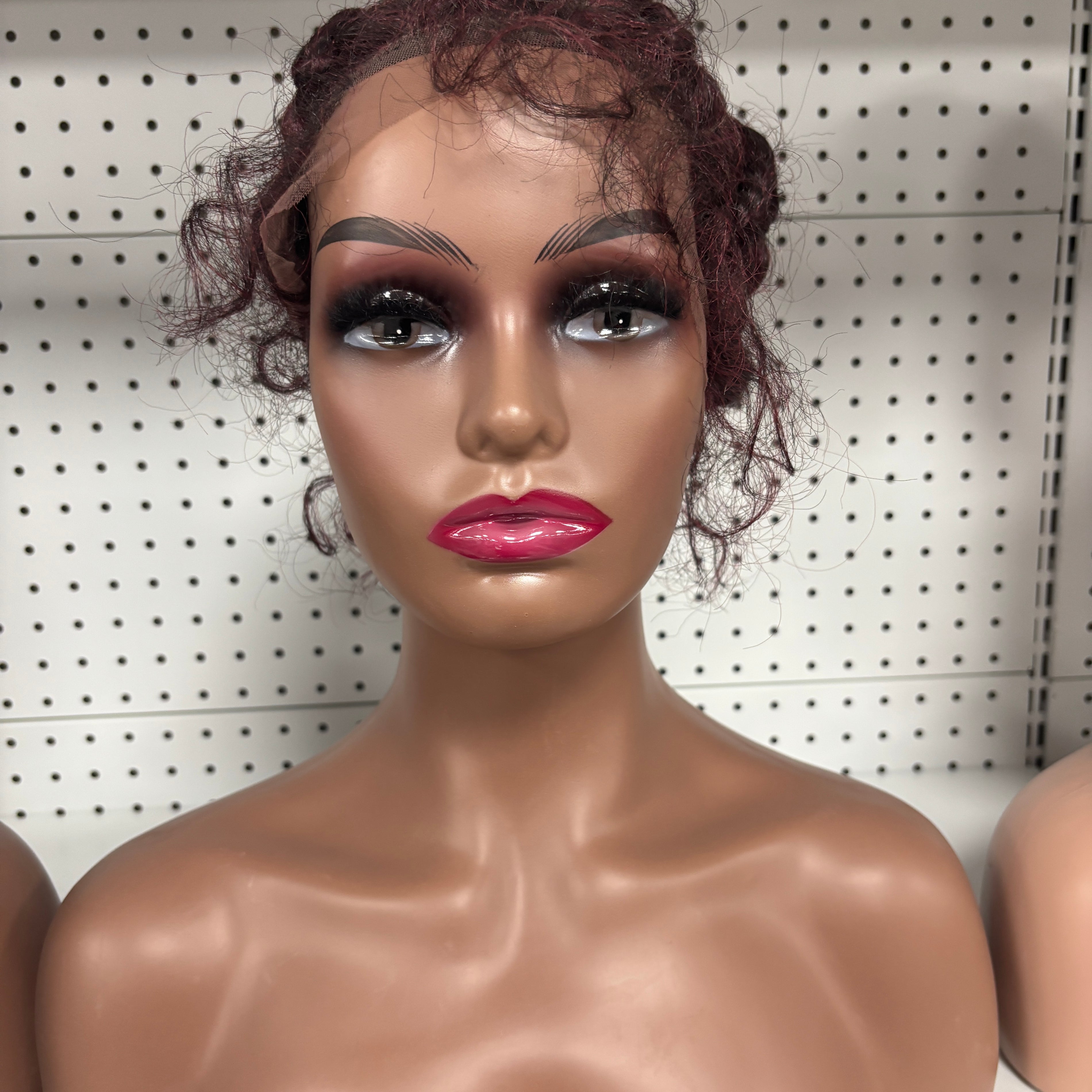 26" Wine Red & Chocolate Brown Ombré Braided High Bun HD Lace Front Wig – Bold & Elegant