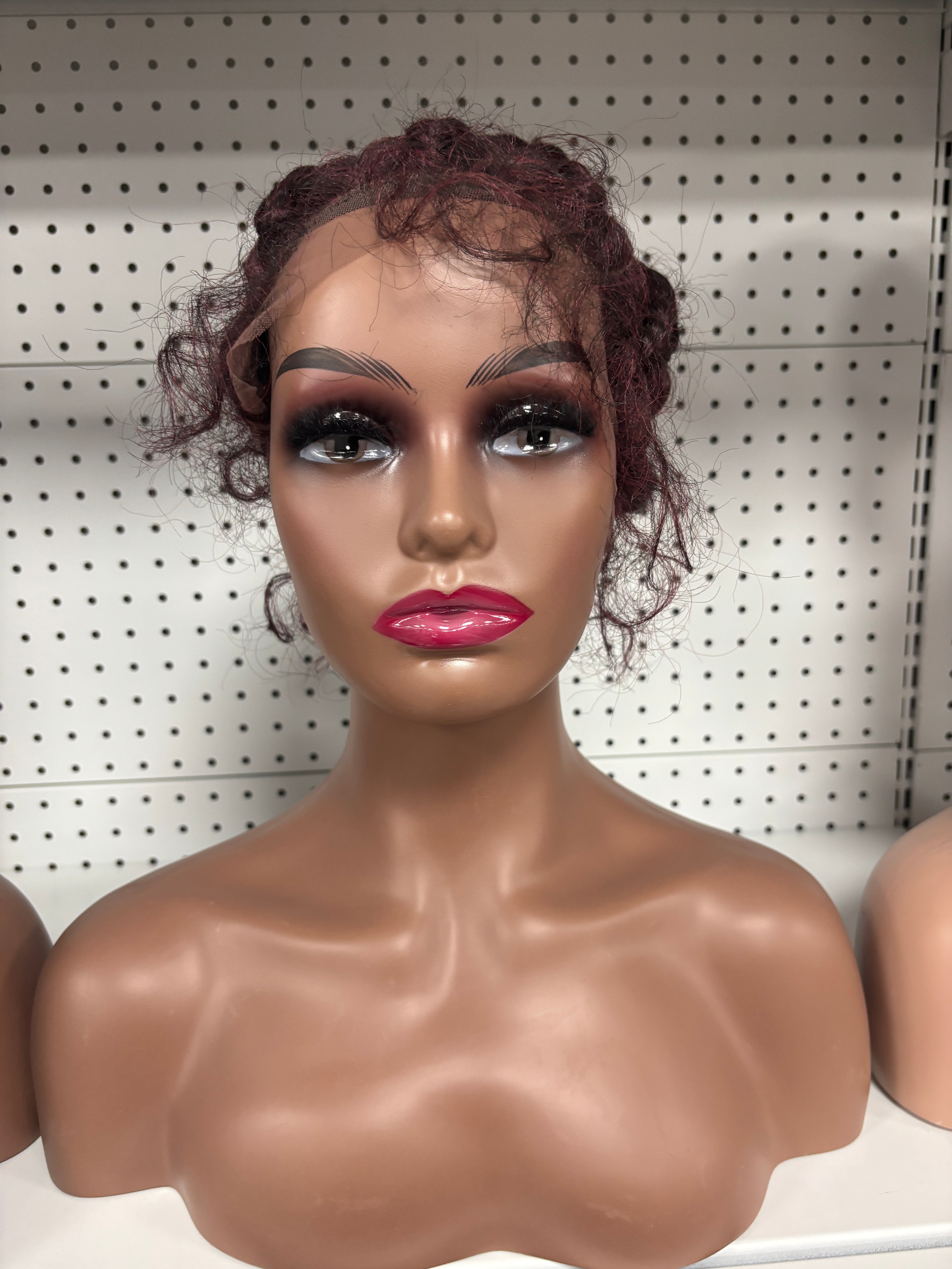 26" Wine Red & Chocolate Brown Ombré Braided High Bun HD Lace Front Wig – Bold & Elegant