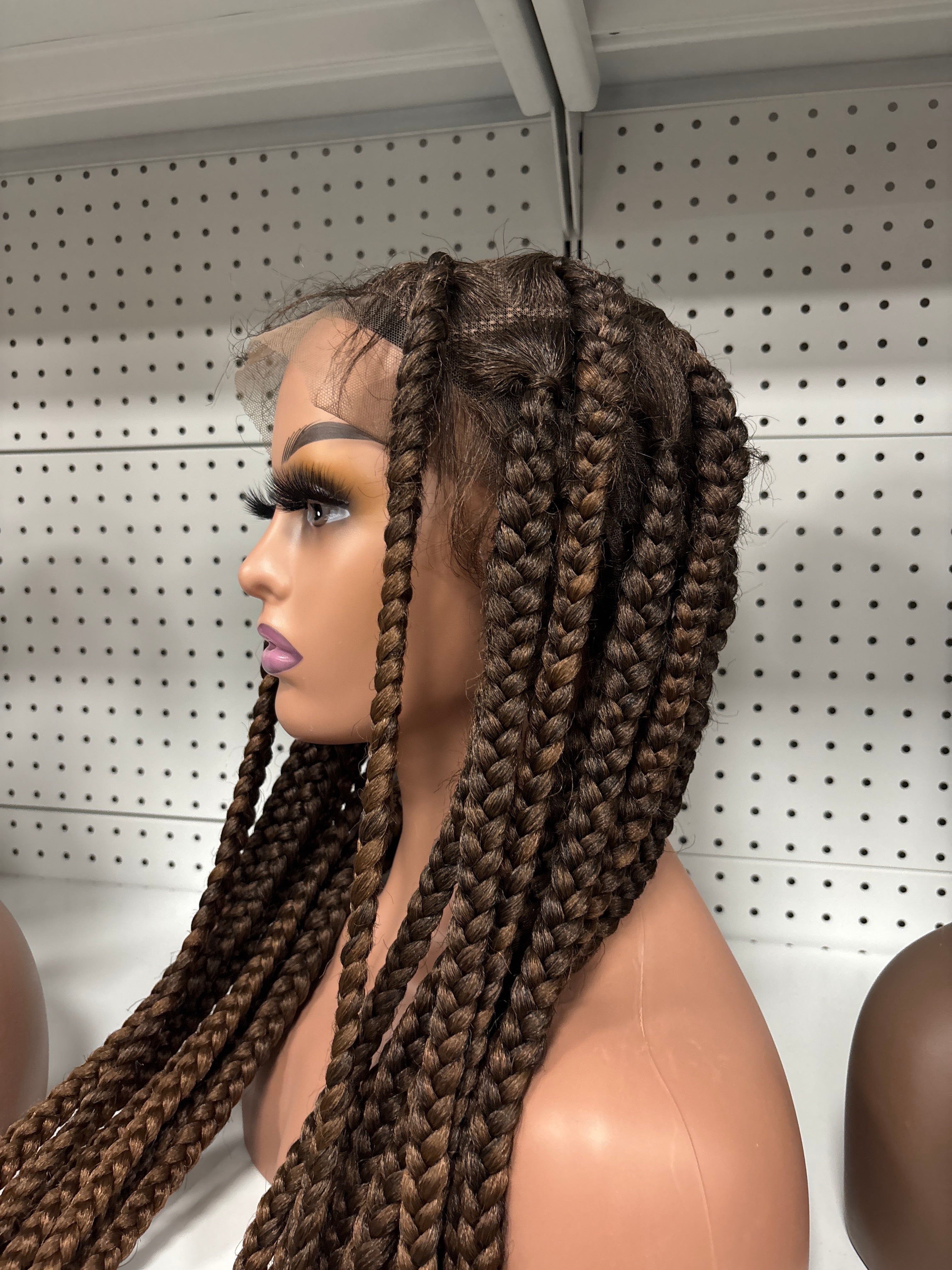 26" Chocolate Brown 250% Density Full Braided HD Lace Front Wig – Rich, Voluminous & Ready-to-Wear