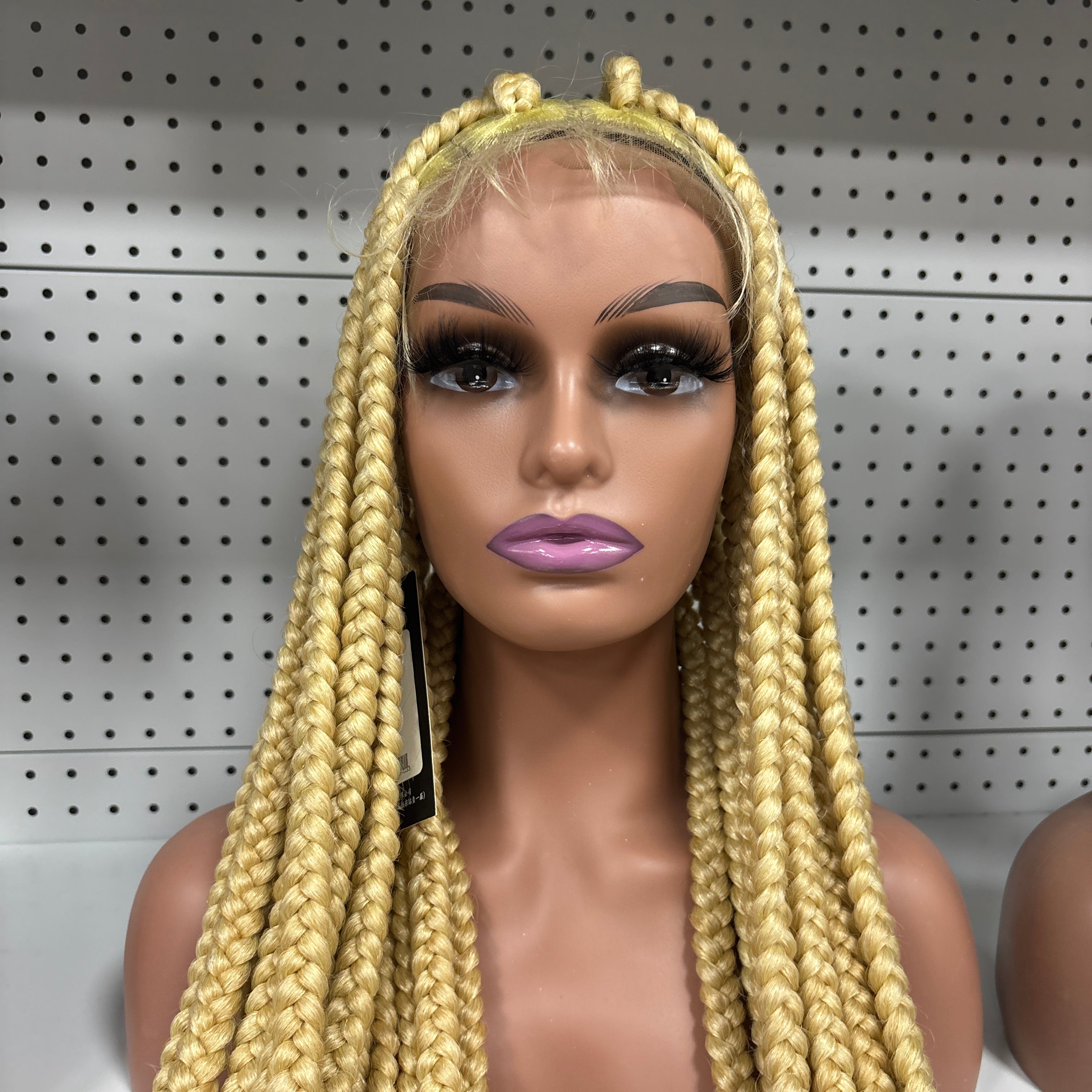 30" Blonde 250% Density Full Braided HD Lace Front Wig – Sun-Kissed Goddess Length