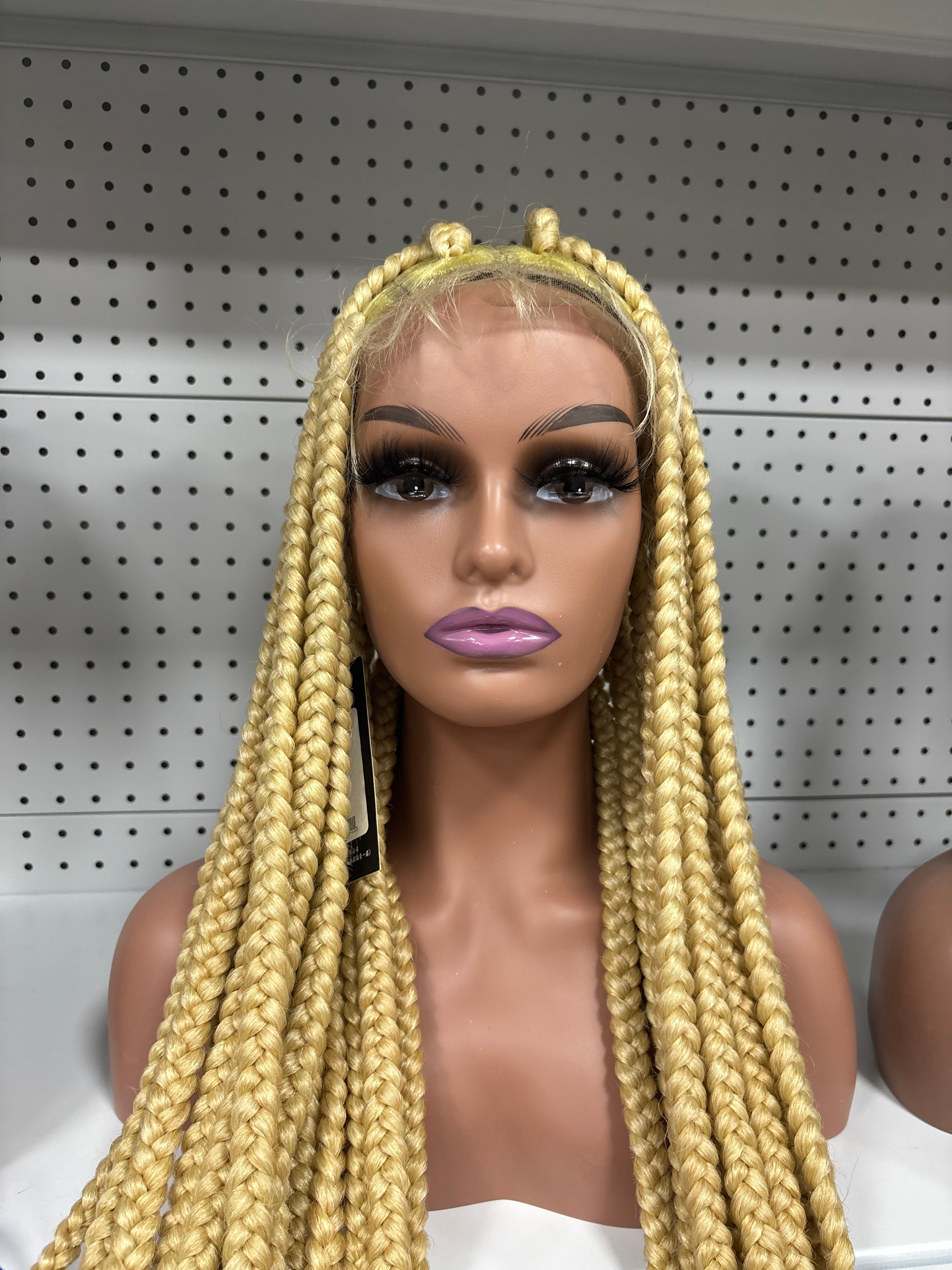 30" Blonde 250% Density Full Braided HD Lace Front Wig – Sun-Kissed Goddess Length