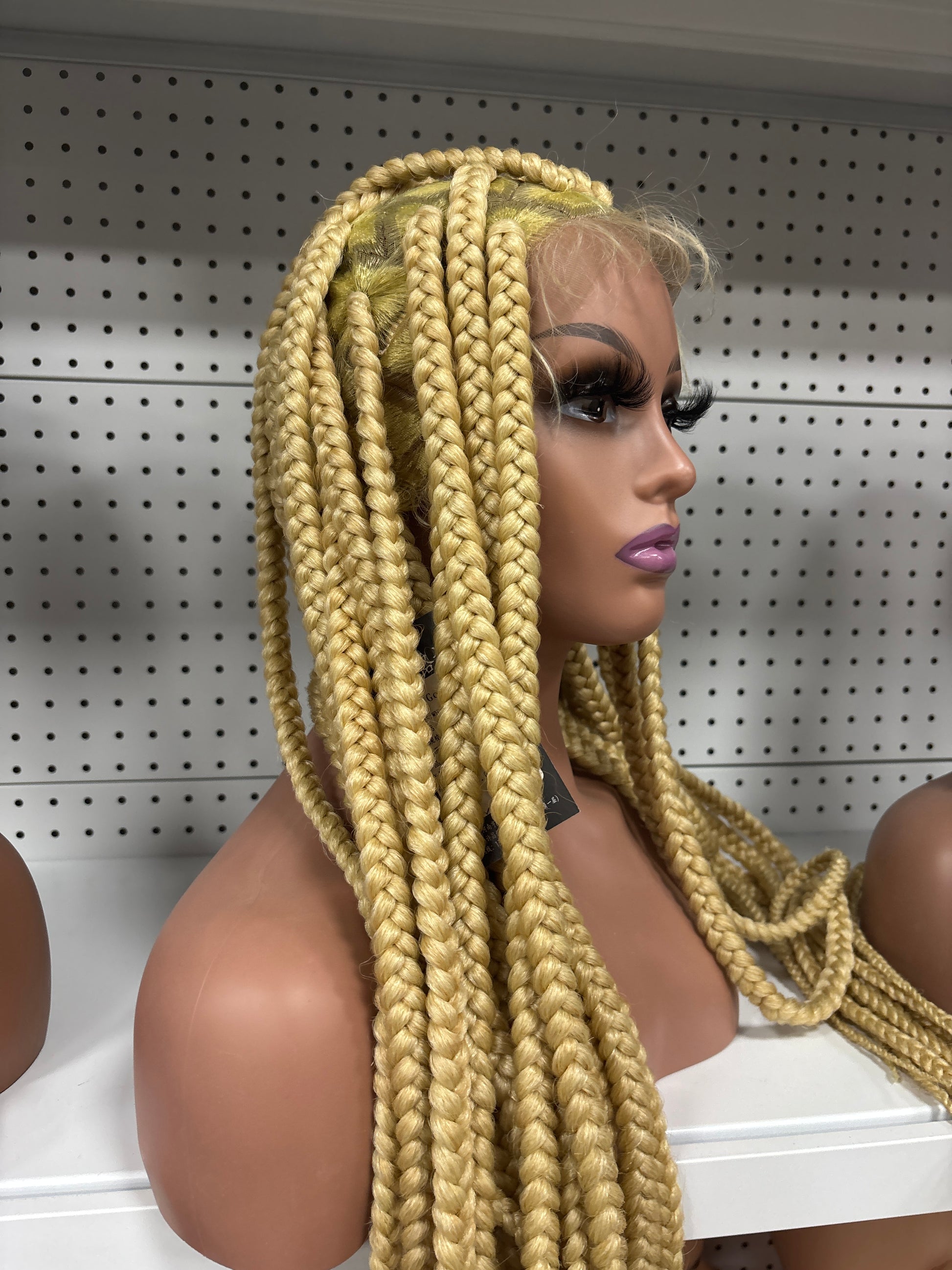 30" Blonde 250% Density Full Braided HD Lace Front Wig – Sun-Kissed Goddess Length