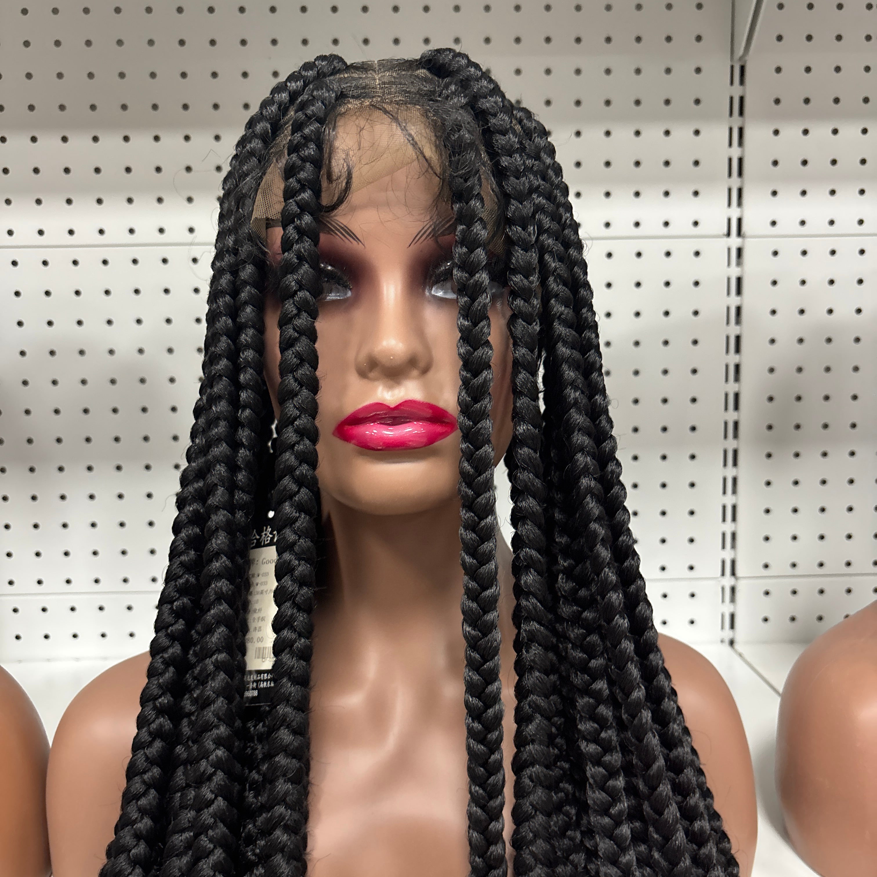 30" Black 250% Density Full Braided HD Lace Front Wig – Goddess Length Glam