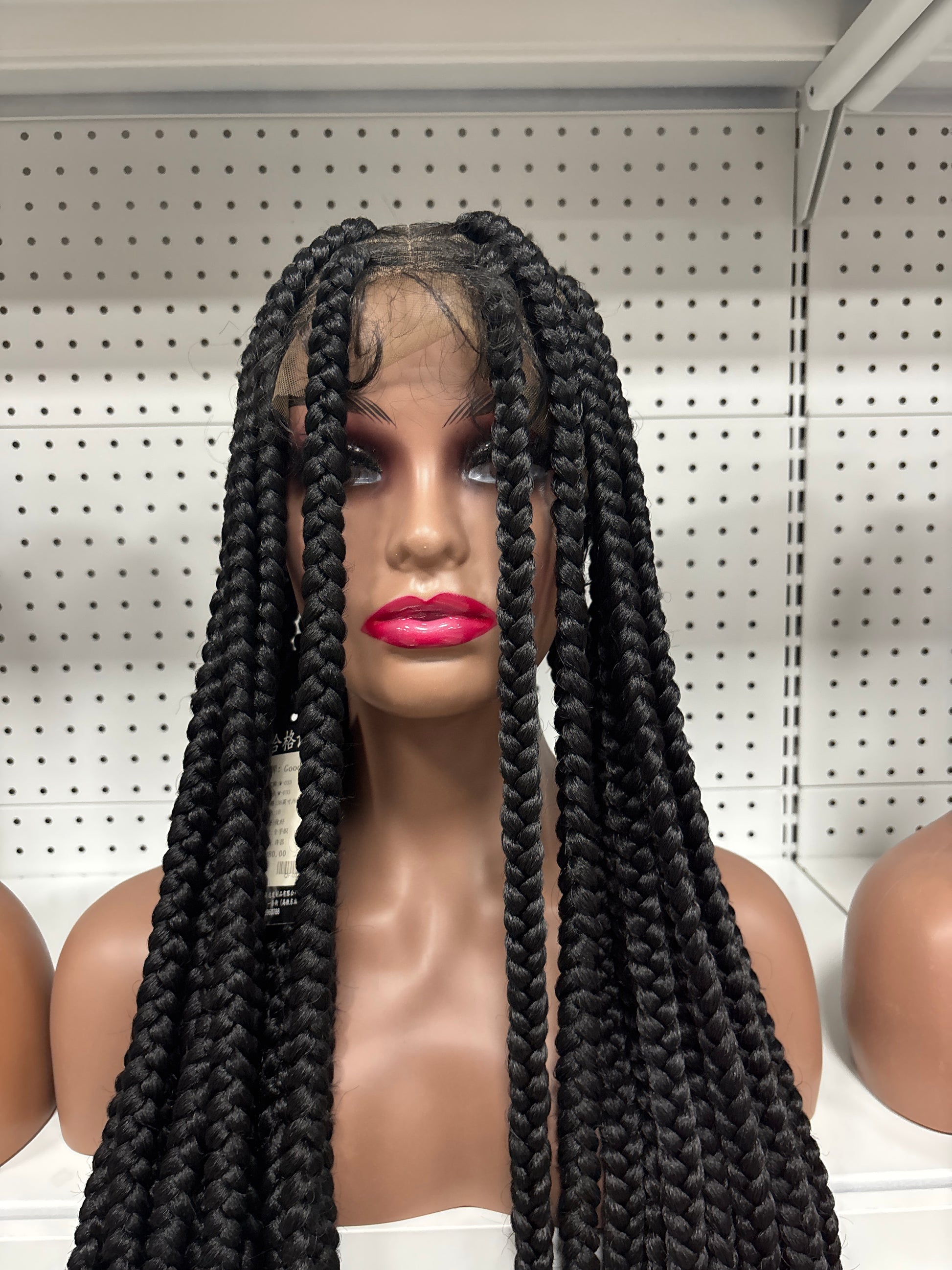 30" Black 250% Density Full Braided HD Lace Front Wig – Goddess Length Glam