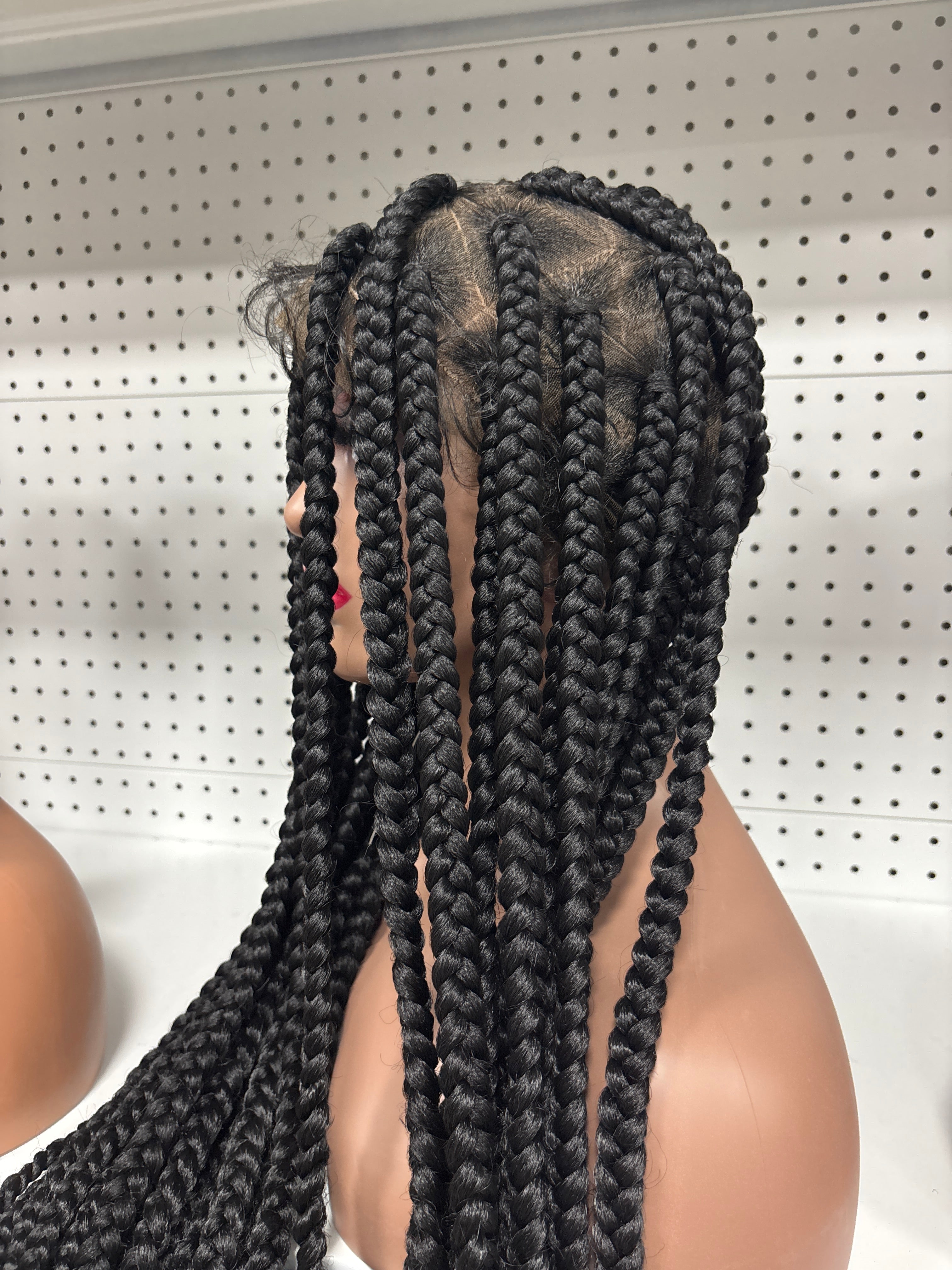 30" Black 250% Density Full Braided HD Lace Front Wig – Goddess Length Glam