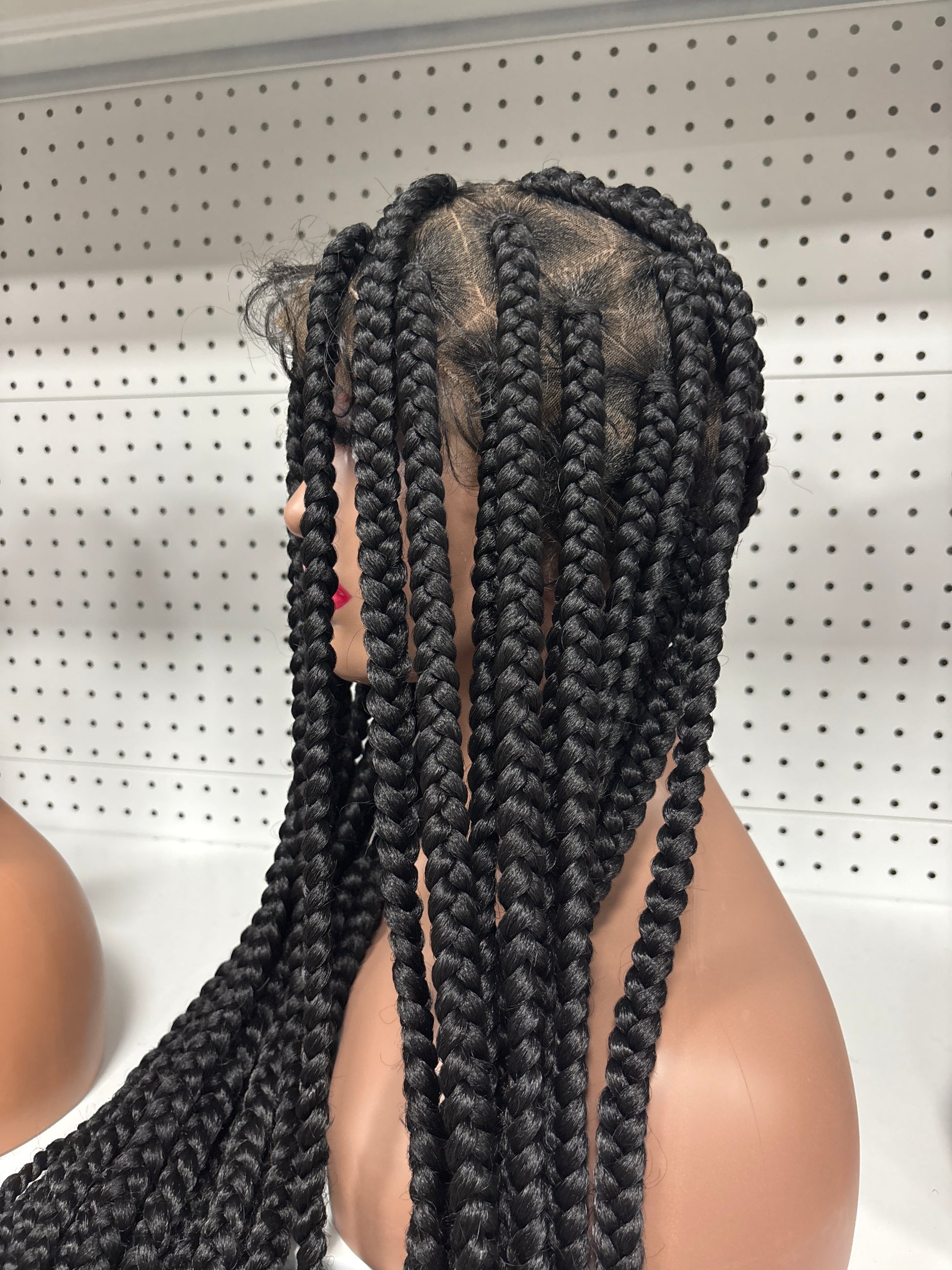 30" Black 250% Density Full Braided HD Lace Front Wig – Goddess Length Glam