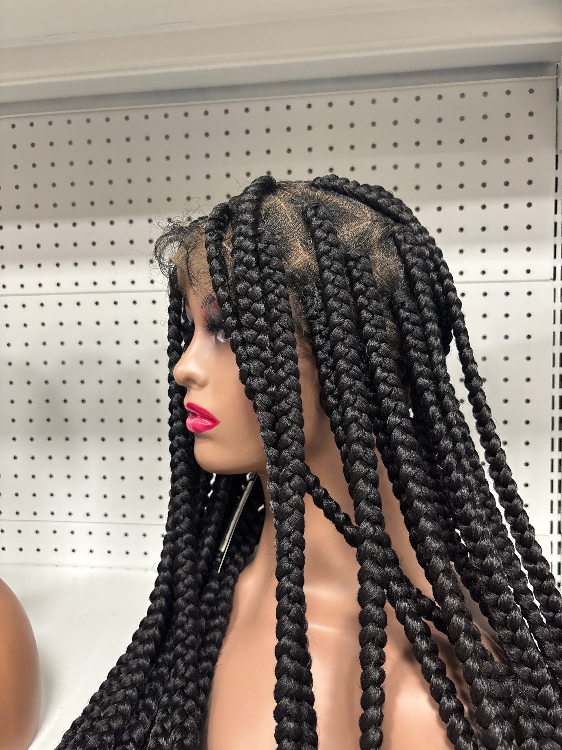 30" Black 250% Density Full Braided HD Lace Front Wig – Goddess Length Glam