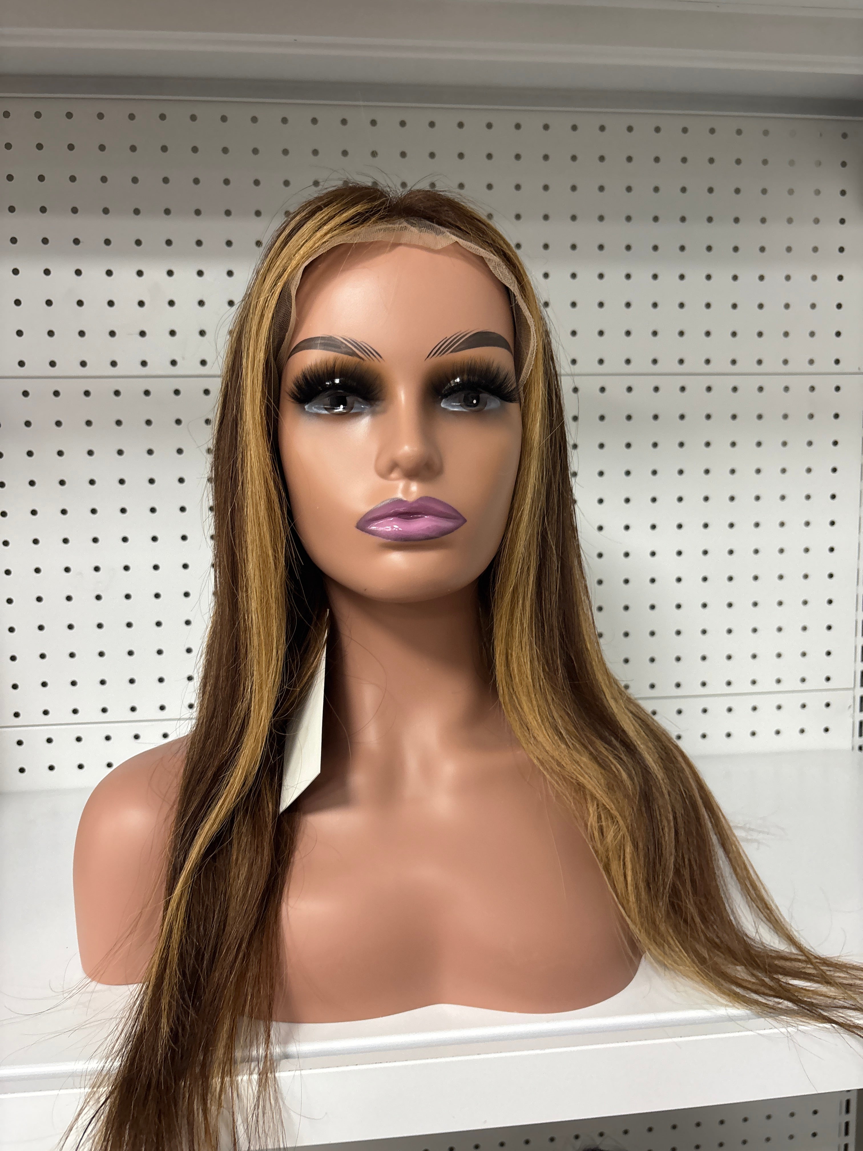 24" Straight Blonde Balayage HD Lace Front Wig – Sun-Kissed Length & Effortless Glam