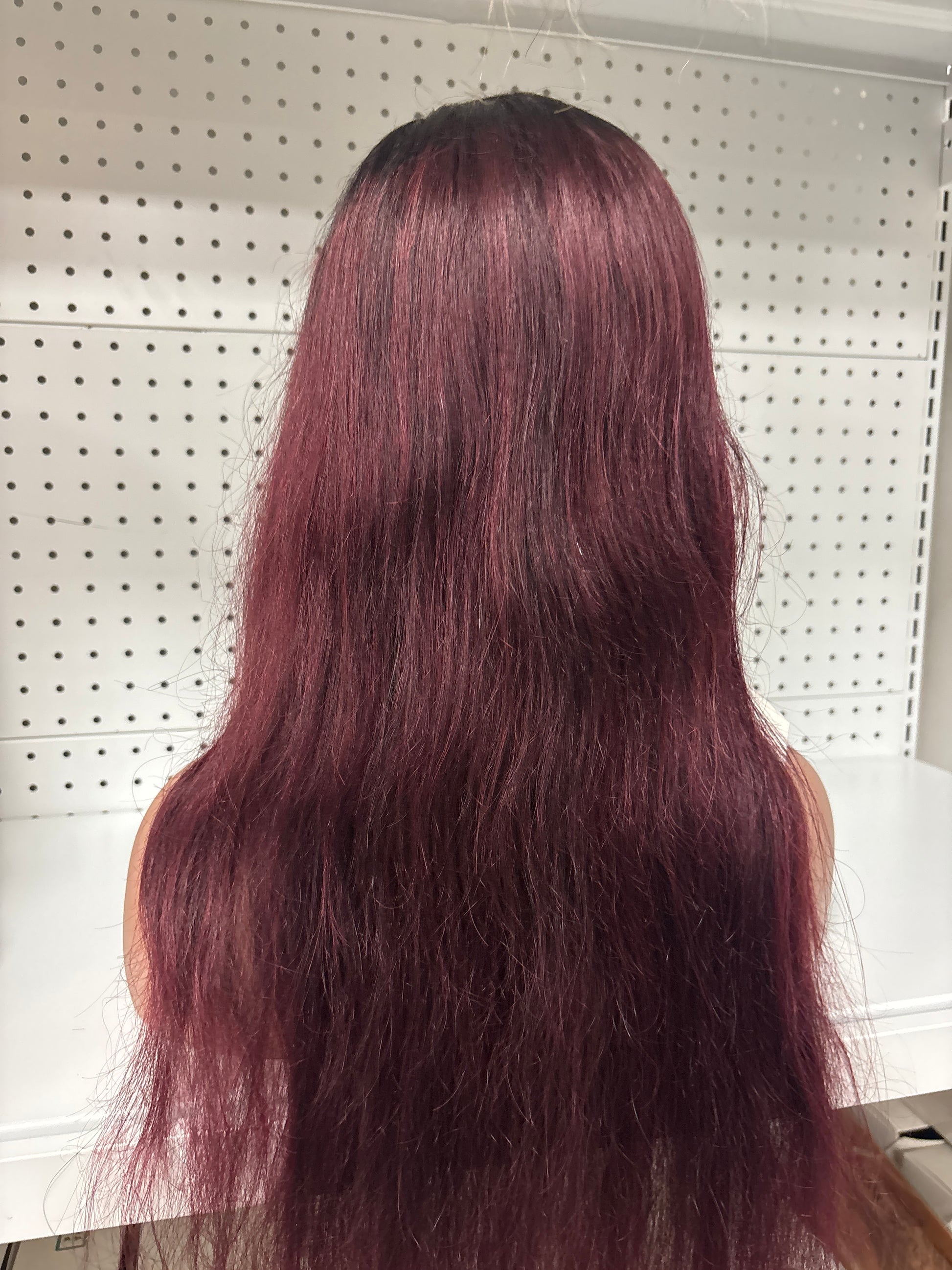 24" Straight Burgundy HD Lace Front Wig – Rich, Vibrant & Ultra-Glamorous