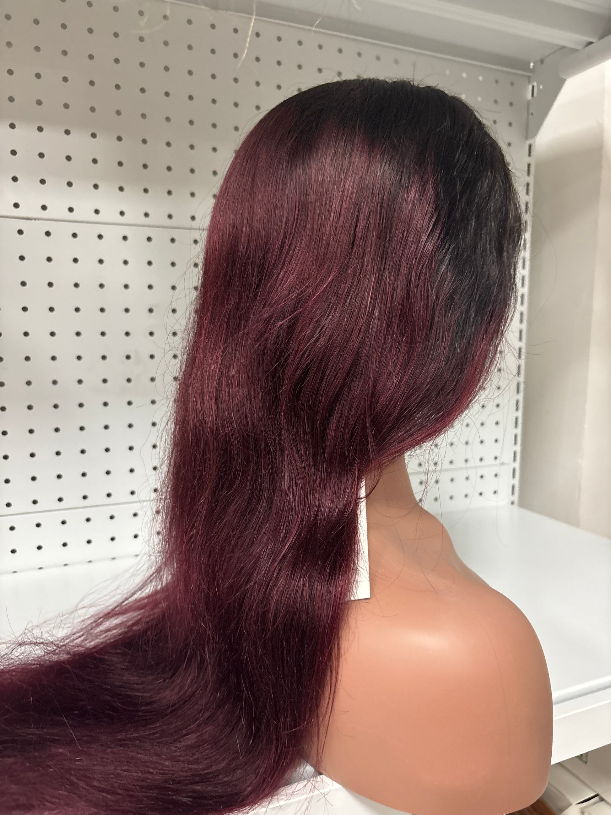 24" Straight Burgundy HD Lace Front Wig – Rich, Vibrant & Ultra-Glamorous