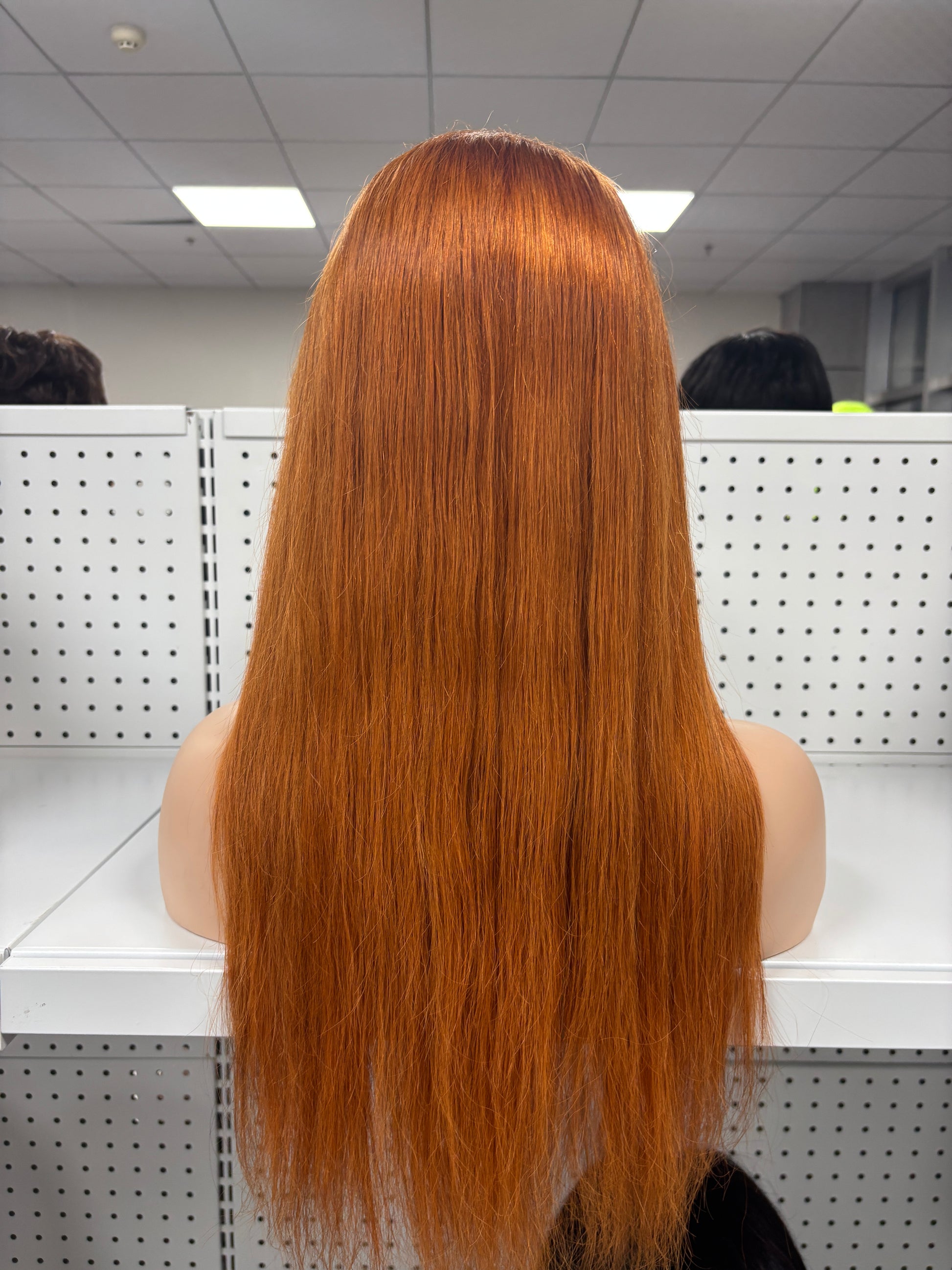 26" Dirty Orange Straight HD Lace Front Wig – Bold & Ultra-Glamorous
