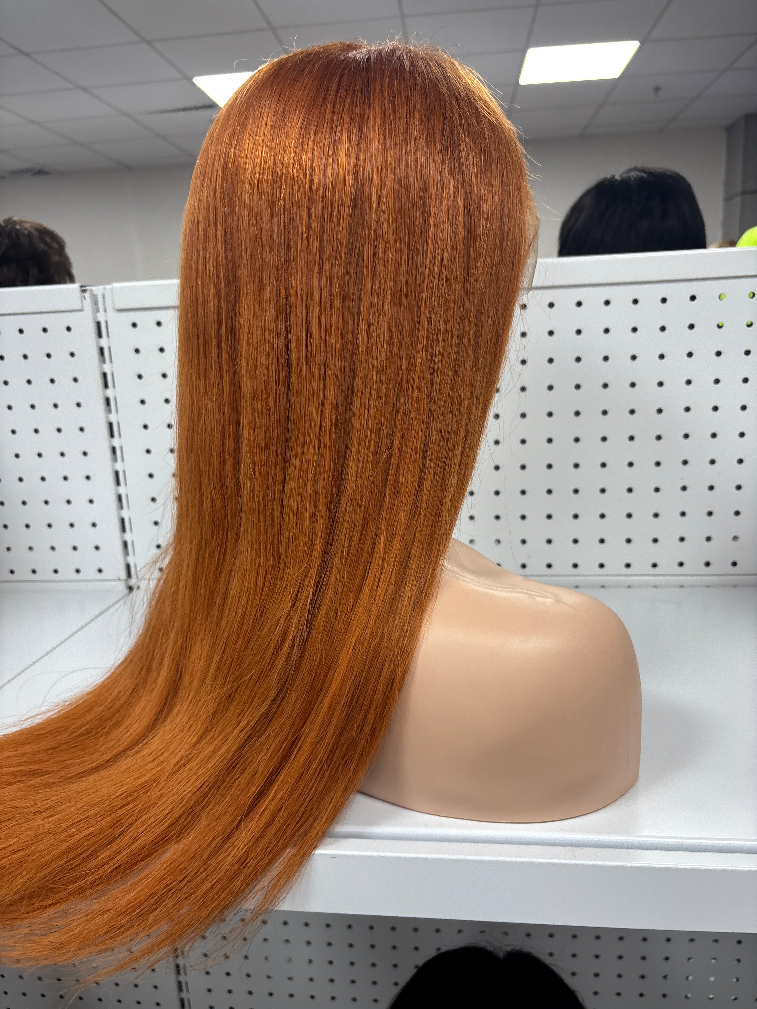26" Dirty Orange Straight HD Lace Front Wig – Bold & Ultra-Glamorous