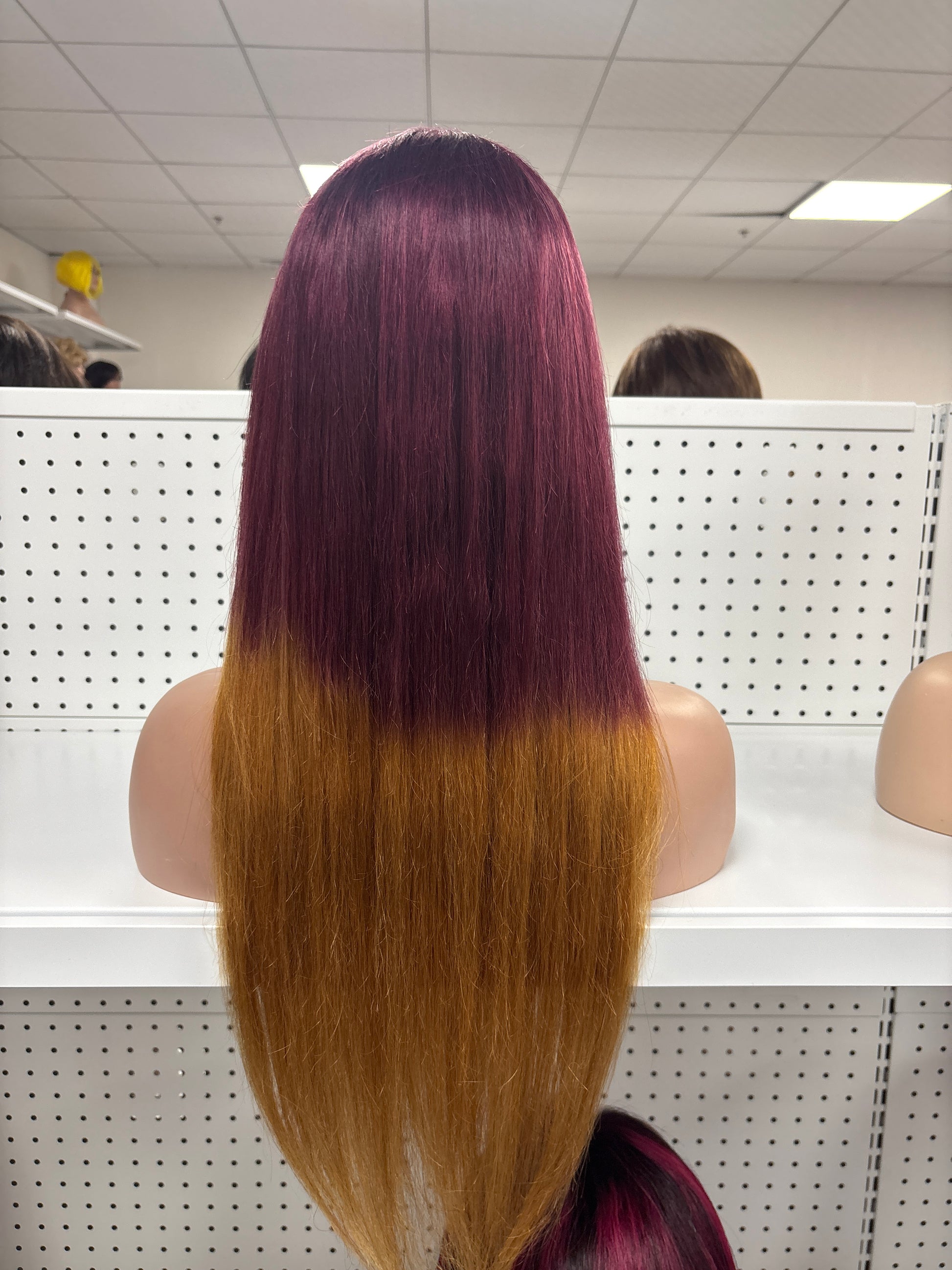 26" Straight Black with Pink Highlights HD Lace Front Wig – Bold & Glamorous