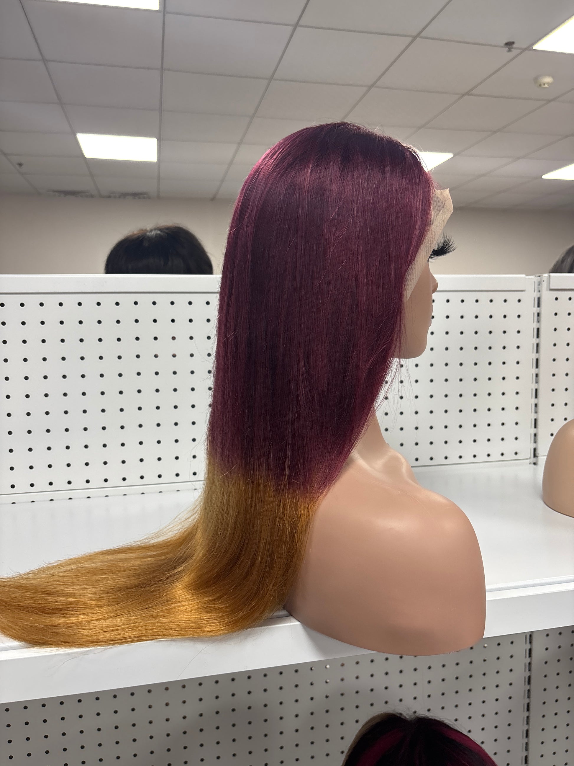 26" Straight Black with Pink Highlights HD Lace Front Wig – Bold & Glamorous