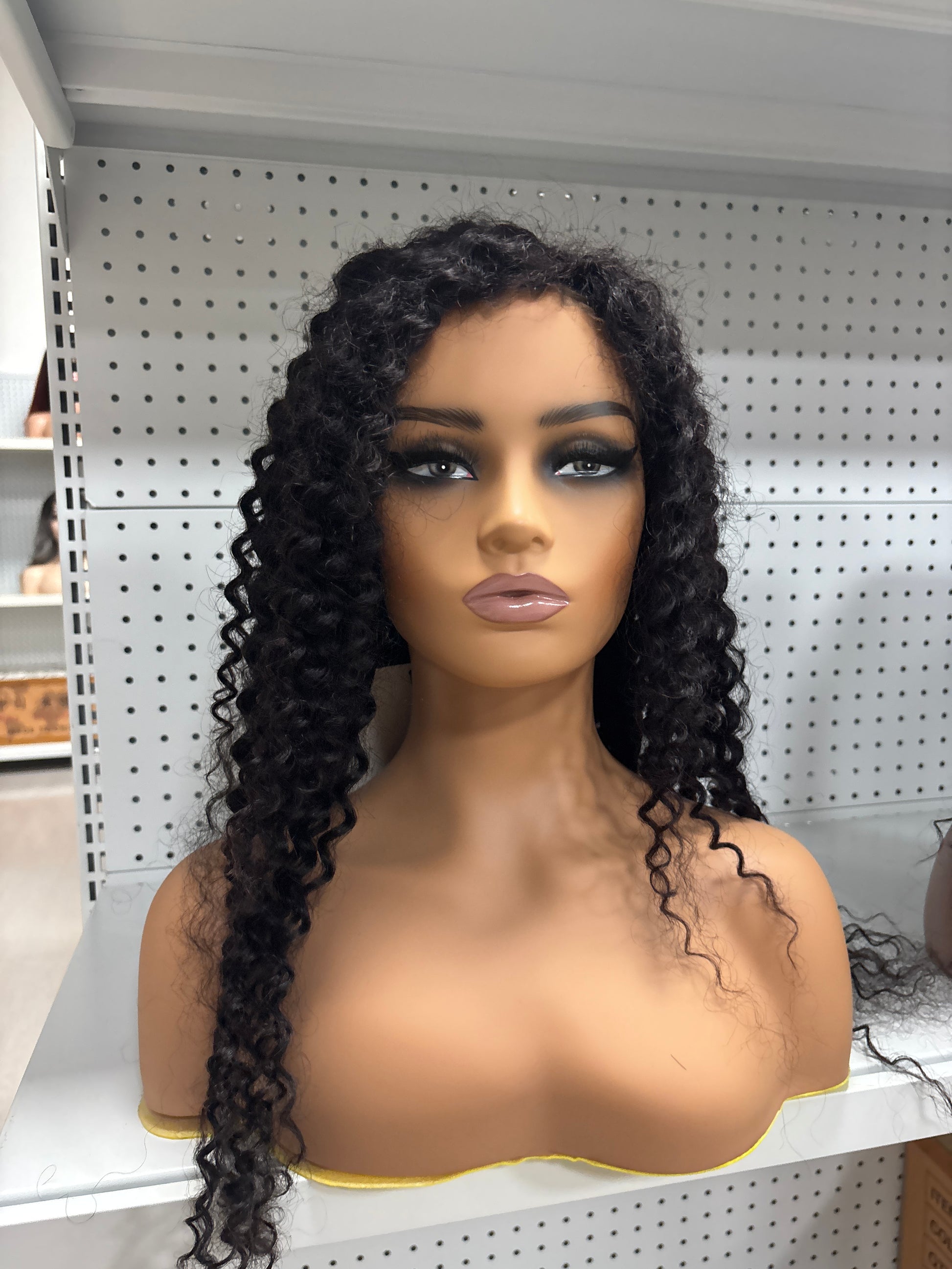 16" Deep Curly Black HD Lace Front Wig – Voluminous & Bold